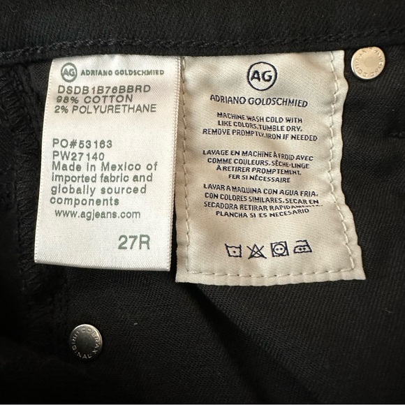 AG Adriano Goldschmied Alexxis Slim Distressed Jeans in Blackboard Size 27R - Picture 10 of 13